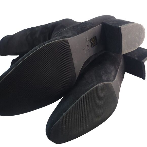 stuart weitzman boots 5050 Suede Over The Knee 9B Black Stretch Block Heel S5440 - Picture 10 of 12